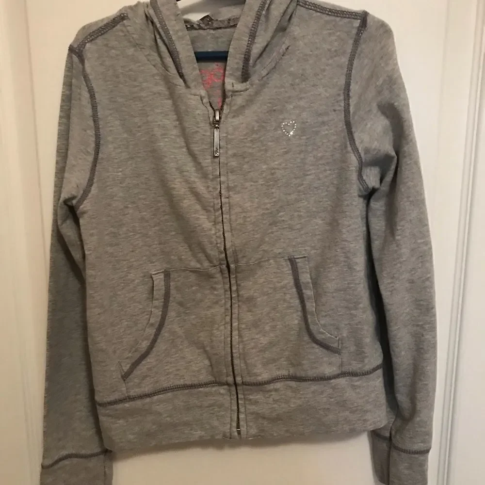 Gap Gray Girls Zipper Hoodie Size M 8 Long Sleeve
